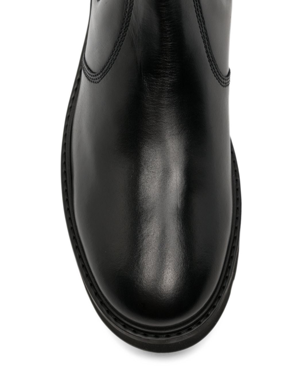 WOOLRICH Stivaletti nero in pelle con elastico 