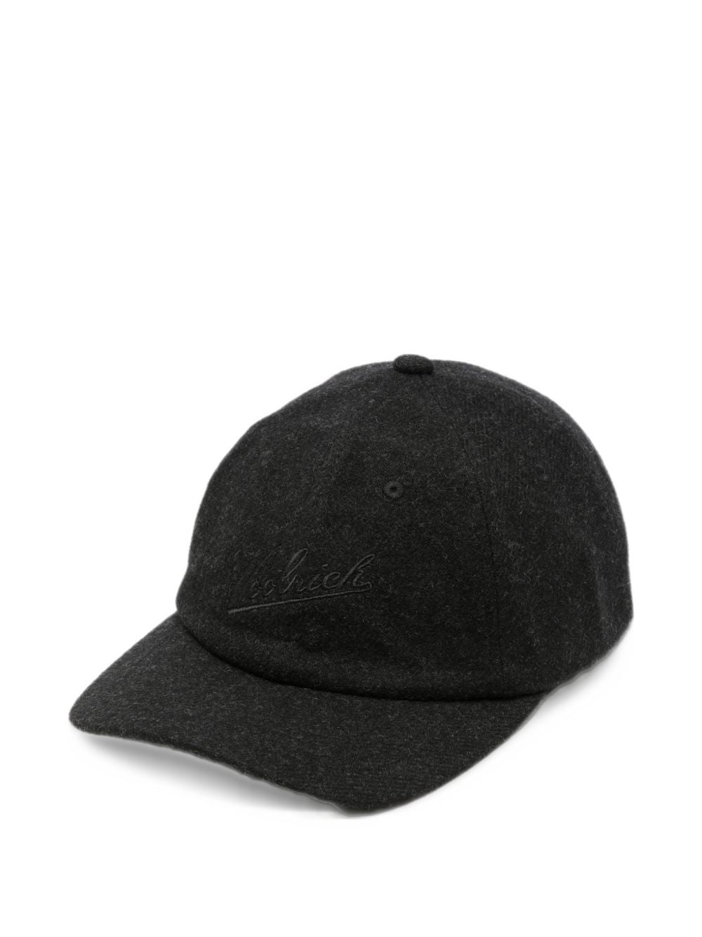 WOOLRICH Cappello da baseball antracite in lana con logo 