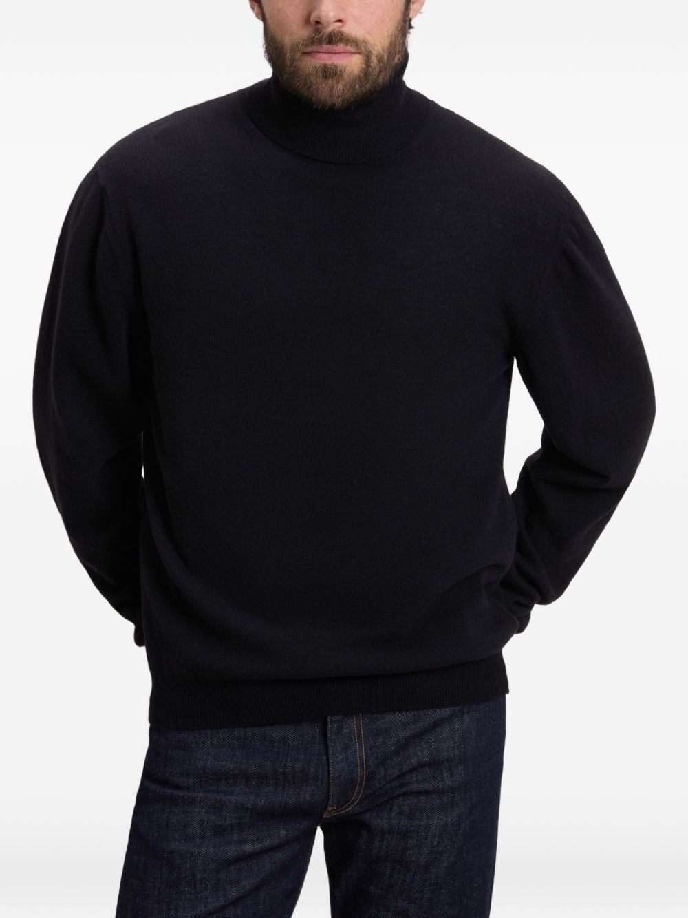 WOOLRICH Maglia a collo alto in lana nera 