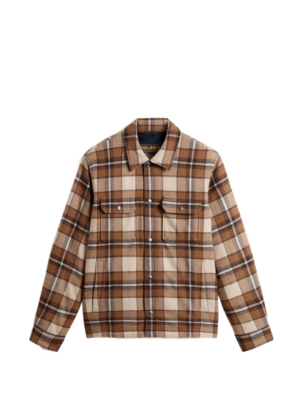 WOOLRICH Giacca in misto lana a quadri cammello 
