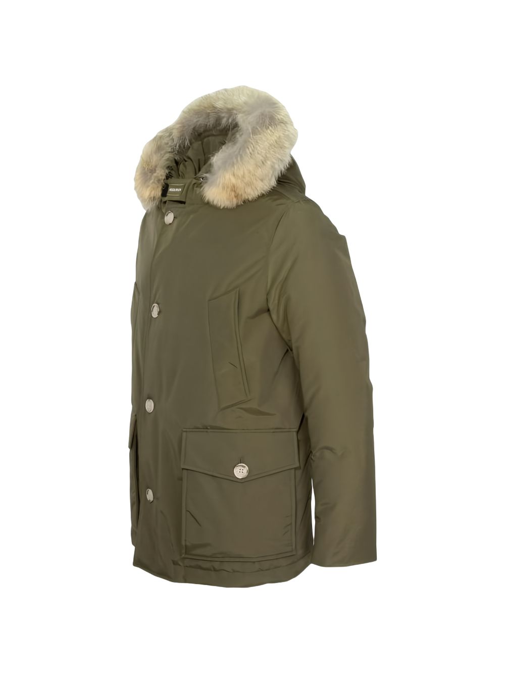 WOOLRICH Parka verde oliva con cappuccio 