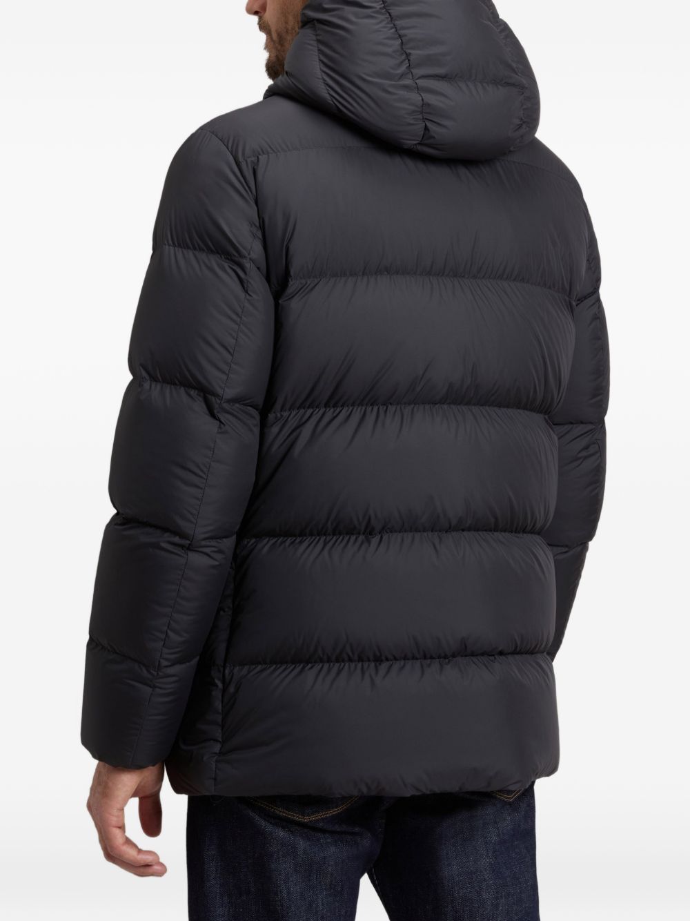 WOOLRICH Piumino lungo con doppie tasche e cappuccio 