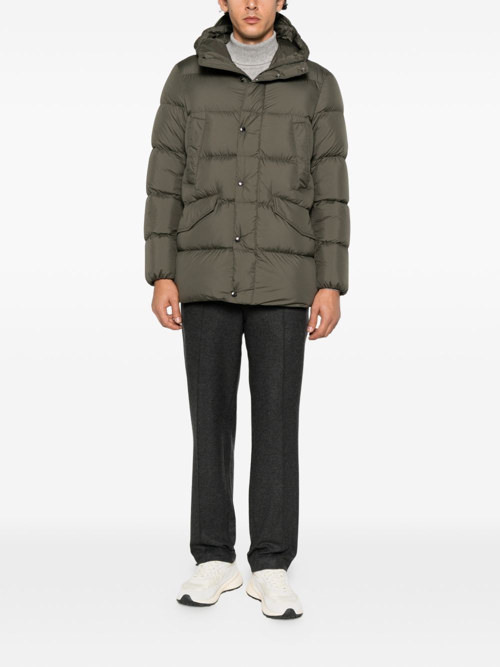 WOOLRICH Piumino con cappuccio color Khaki 