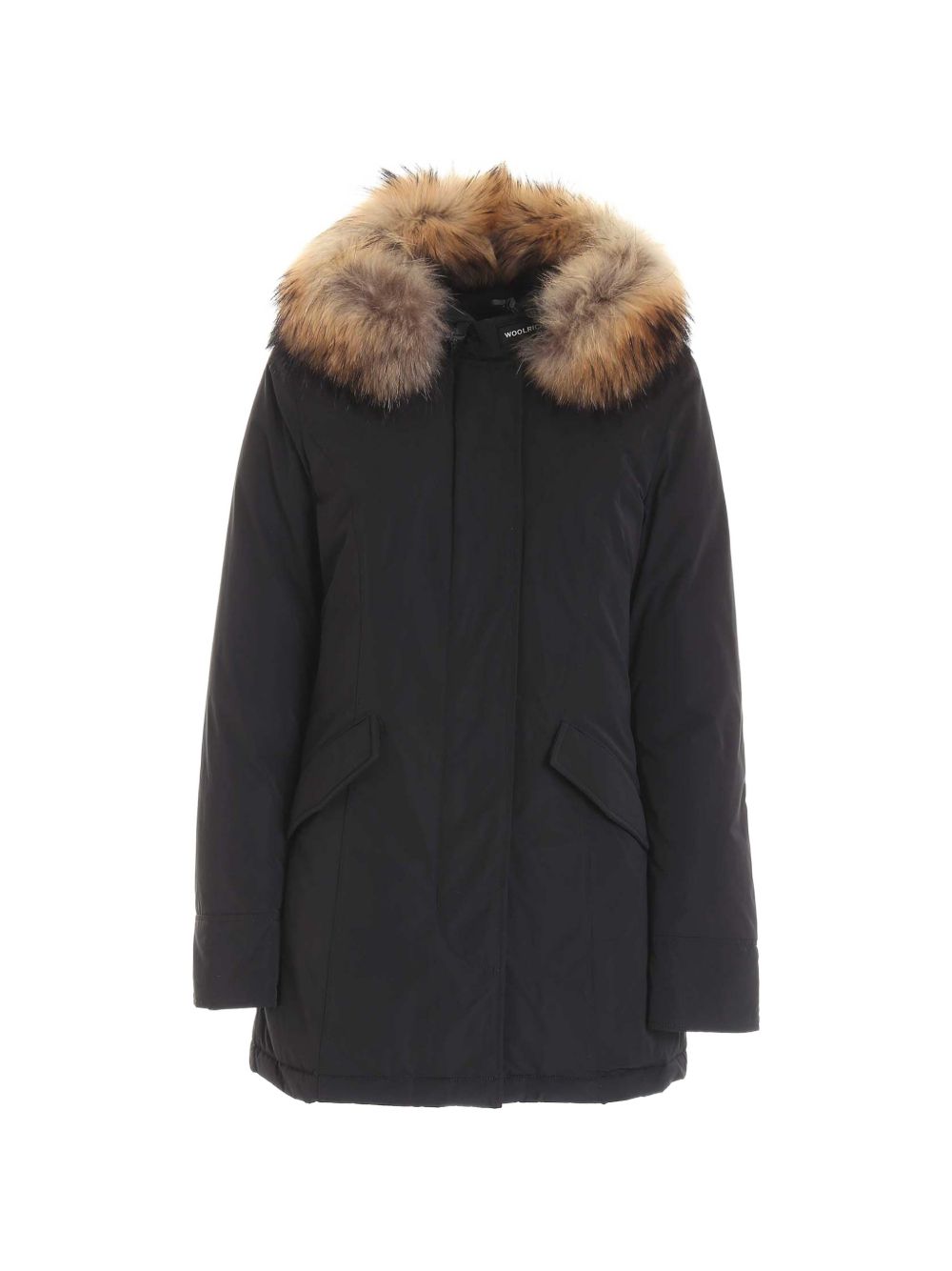 WOOLRICH Parka Nero Imbottito con Cappuccio 