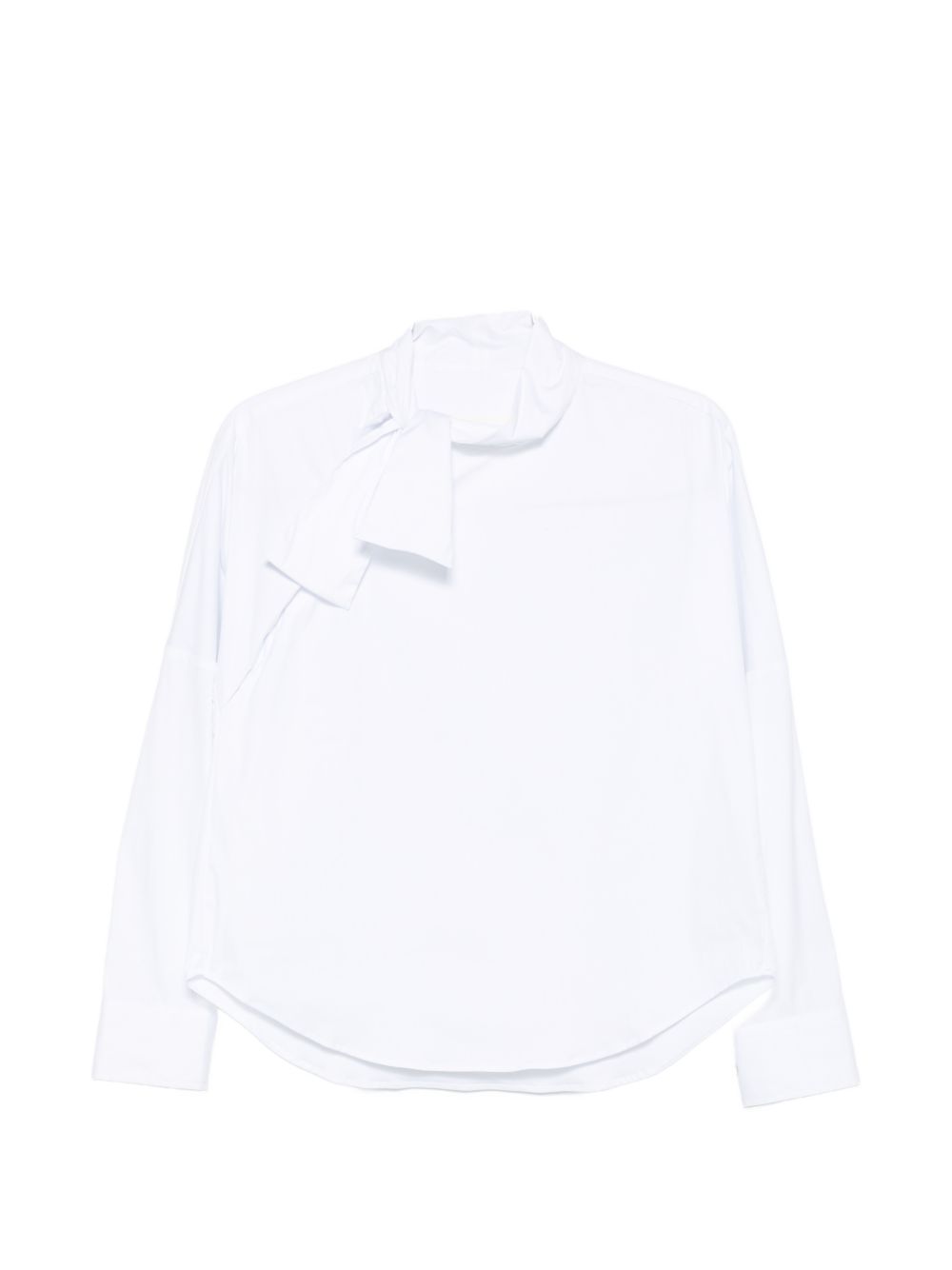 XACUS Camicia Tansi bianca in cotone con fiocco al collo 