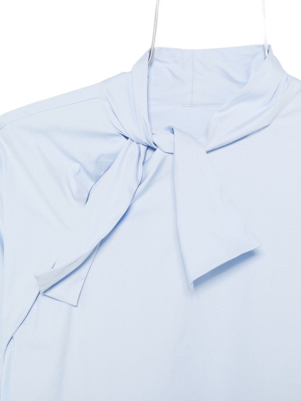 XACUS Camicia Tansi celeste in cotone con fiocco al collo 