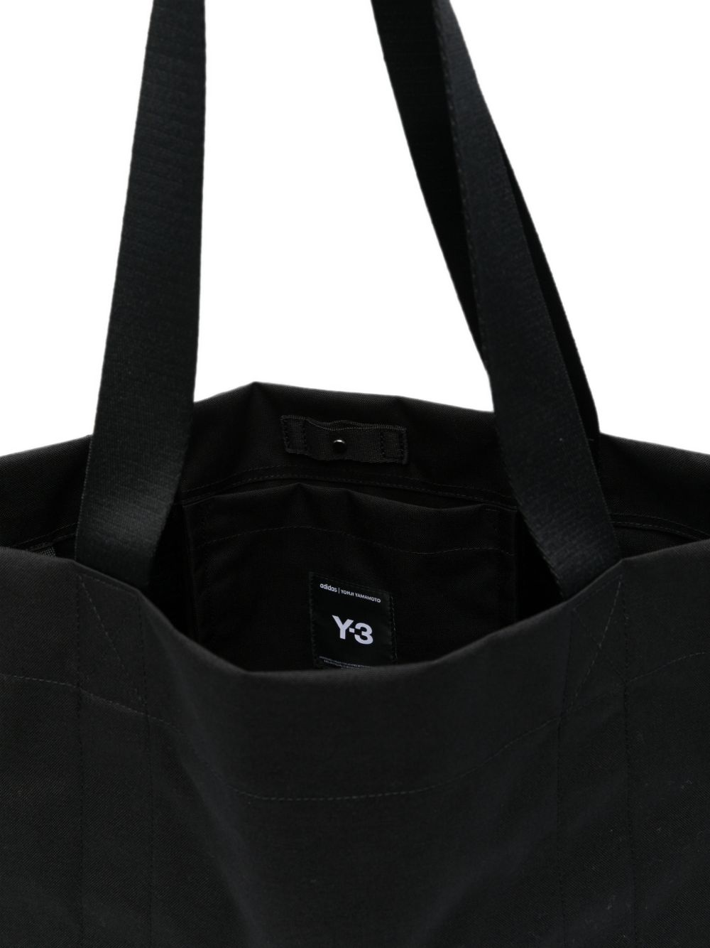 Y3 Borsa a mano nera con logo 