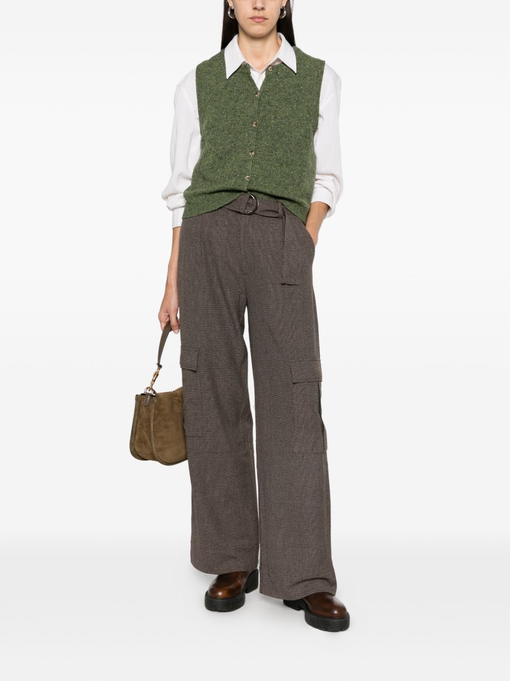 YERSE Gilet in lana con bottoncini 
