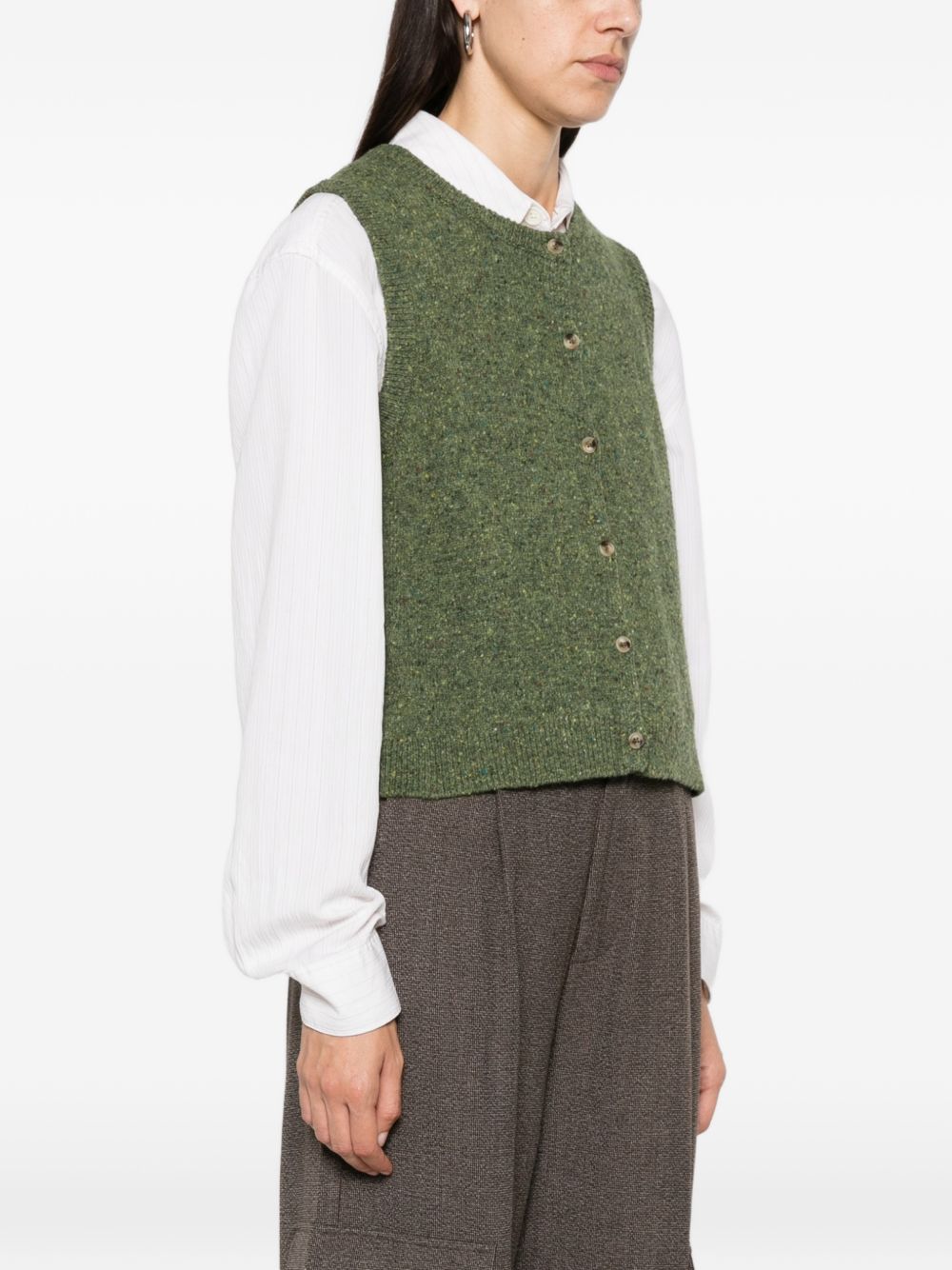 YERSE Gilet in lana con bottoncini 