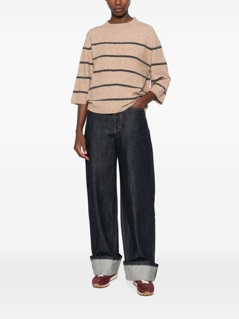 YERSE Maglia a Righe Regular Fit 