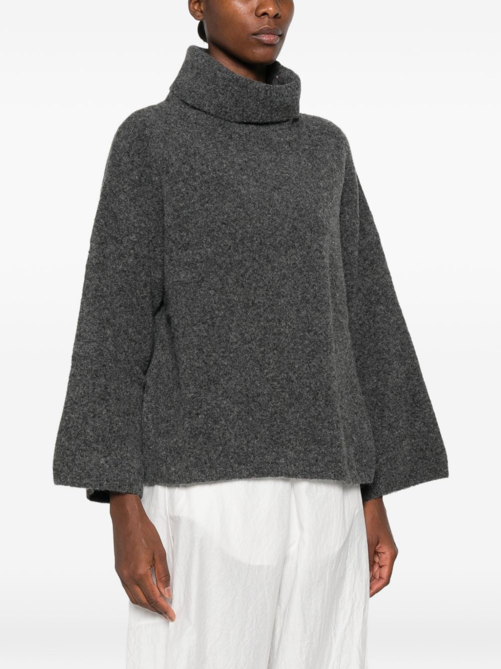 YERSE Maglione a collo alto grigio 