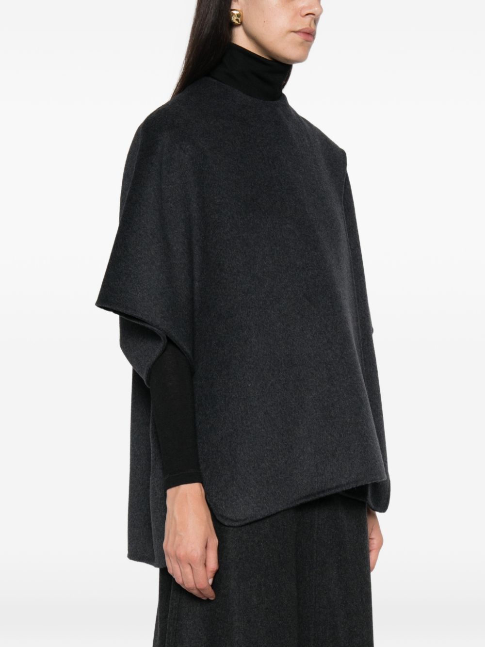 YERSE Cappotto mantella Pia grigio scuro multilayer 