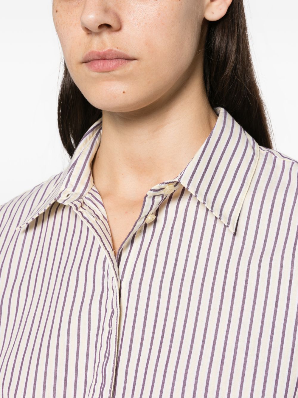 YERSE Camicia Basil classica a righe in cotone 