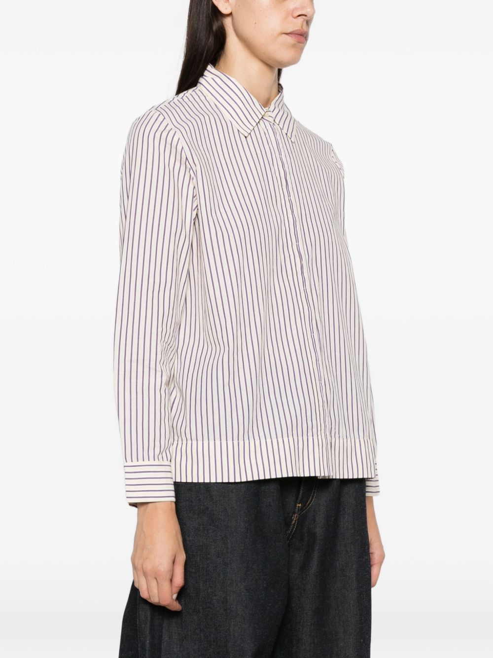 YERSE Camicia Basil classica a righe in cotone 