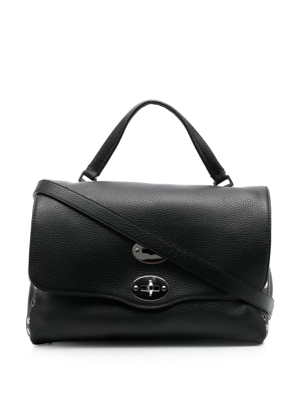ZANELLATO Borsa Postina Daily Small in pelle nera martellata 