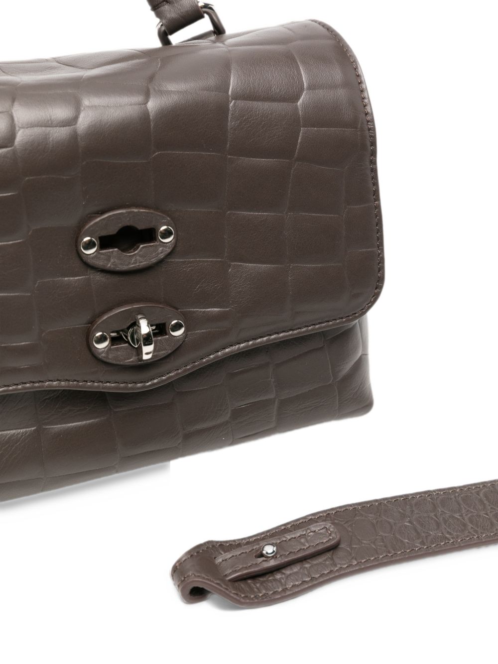 ZANELLATO Borsa Postina Foulard 70 Baby in Pelle di Vitello Stampa Cocco 
