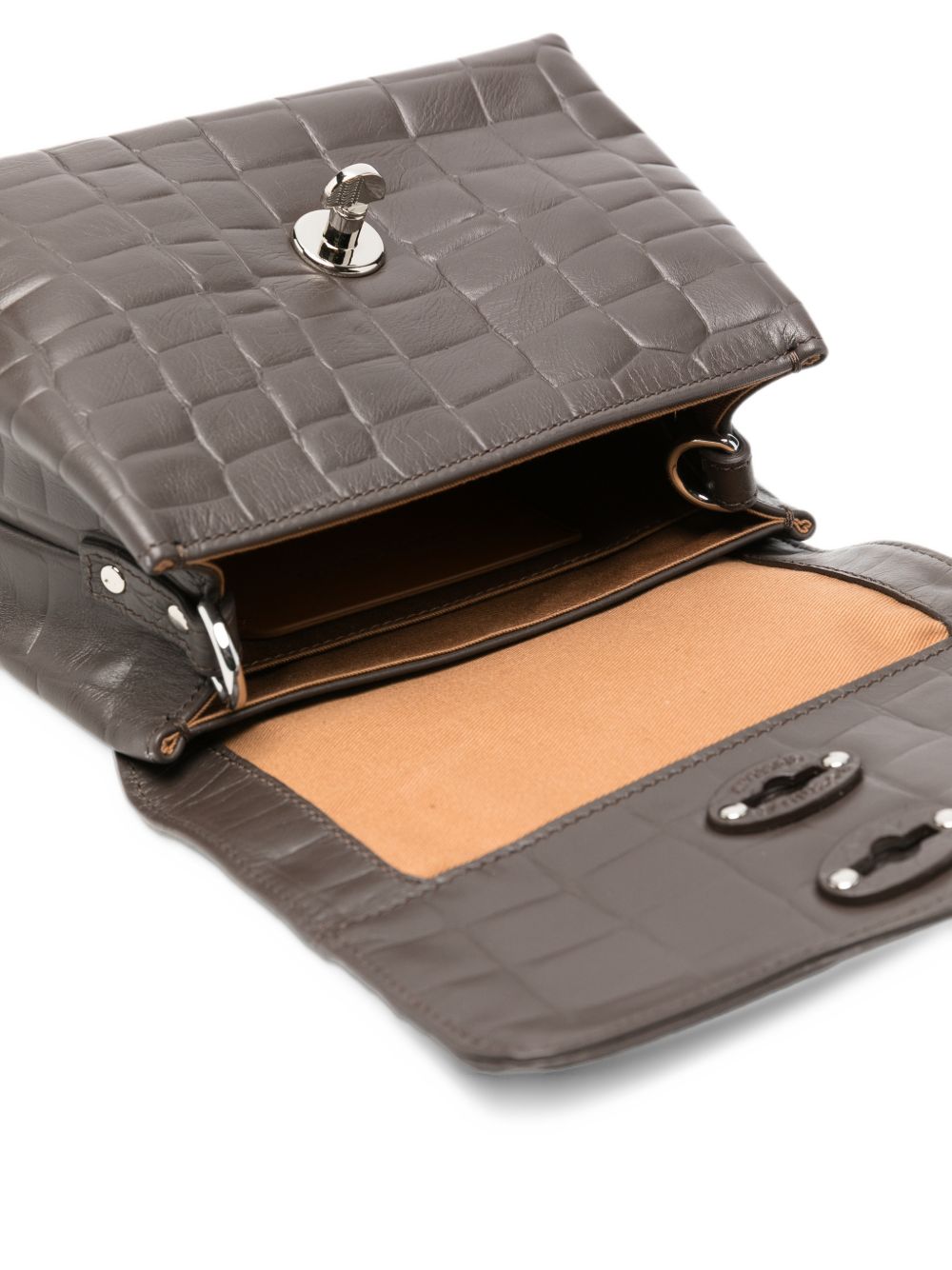 ZANELLATO Borsa Postina Foulard 70 Baby in Pelle di Vitello Stampa Cocco 
