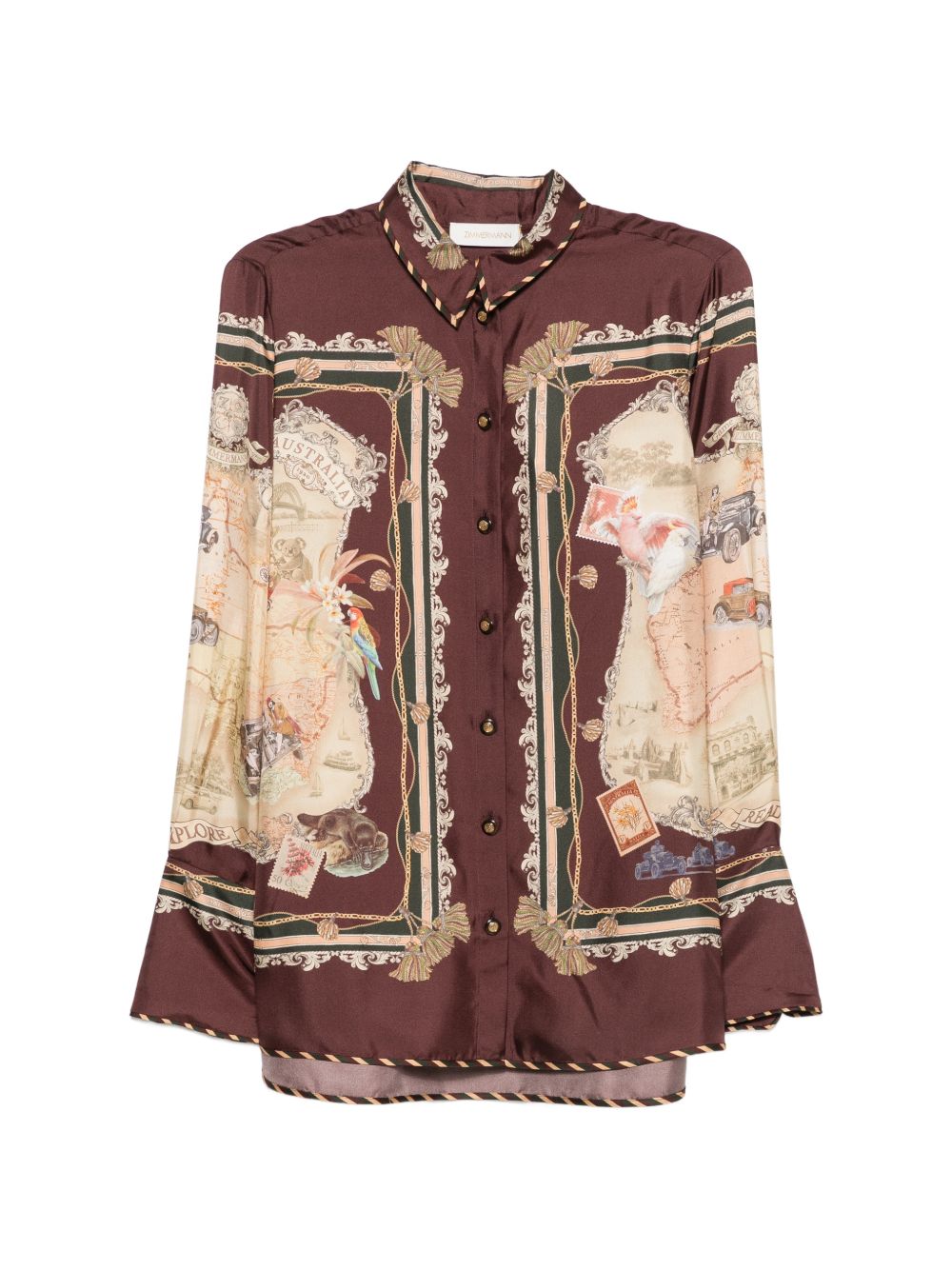 ZIMMERMANN Camicia Valiant in twill di seta con stampa 