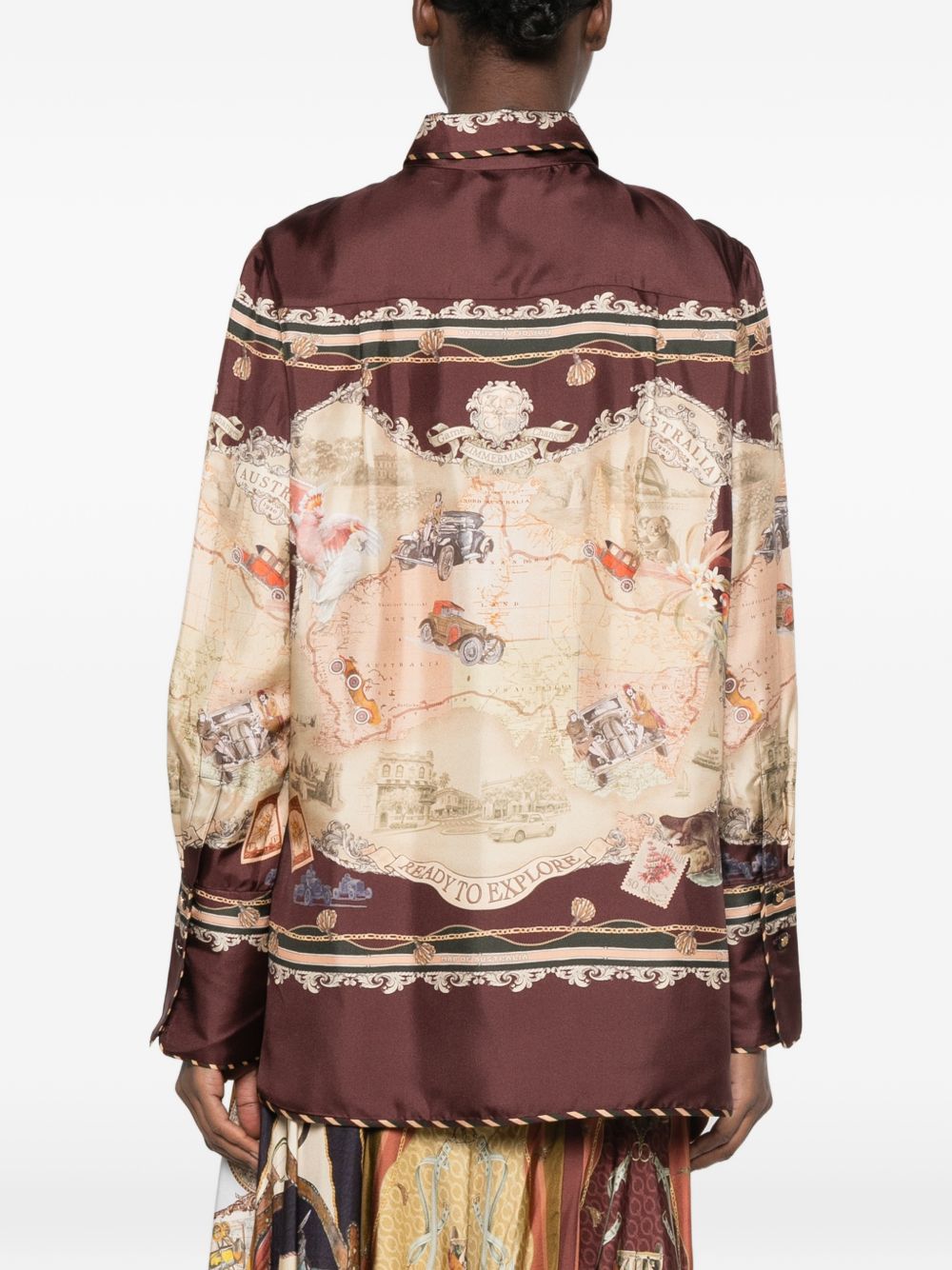 ZIMMERMANN Camicia Valiant in twill di seta con stampa 