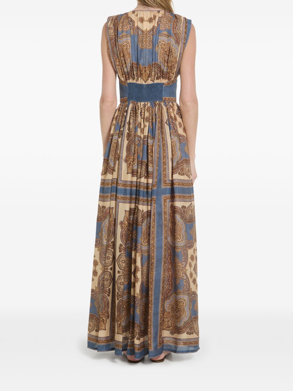 ZIMMERMANN Abito lungo Mahon in seta con stampa Paisley 