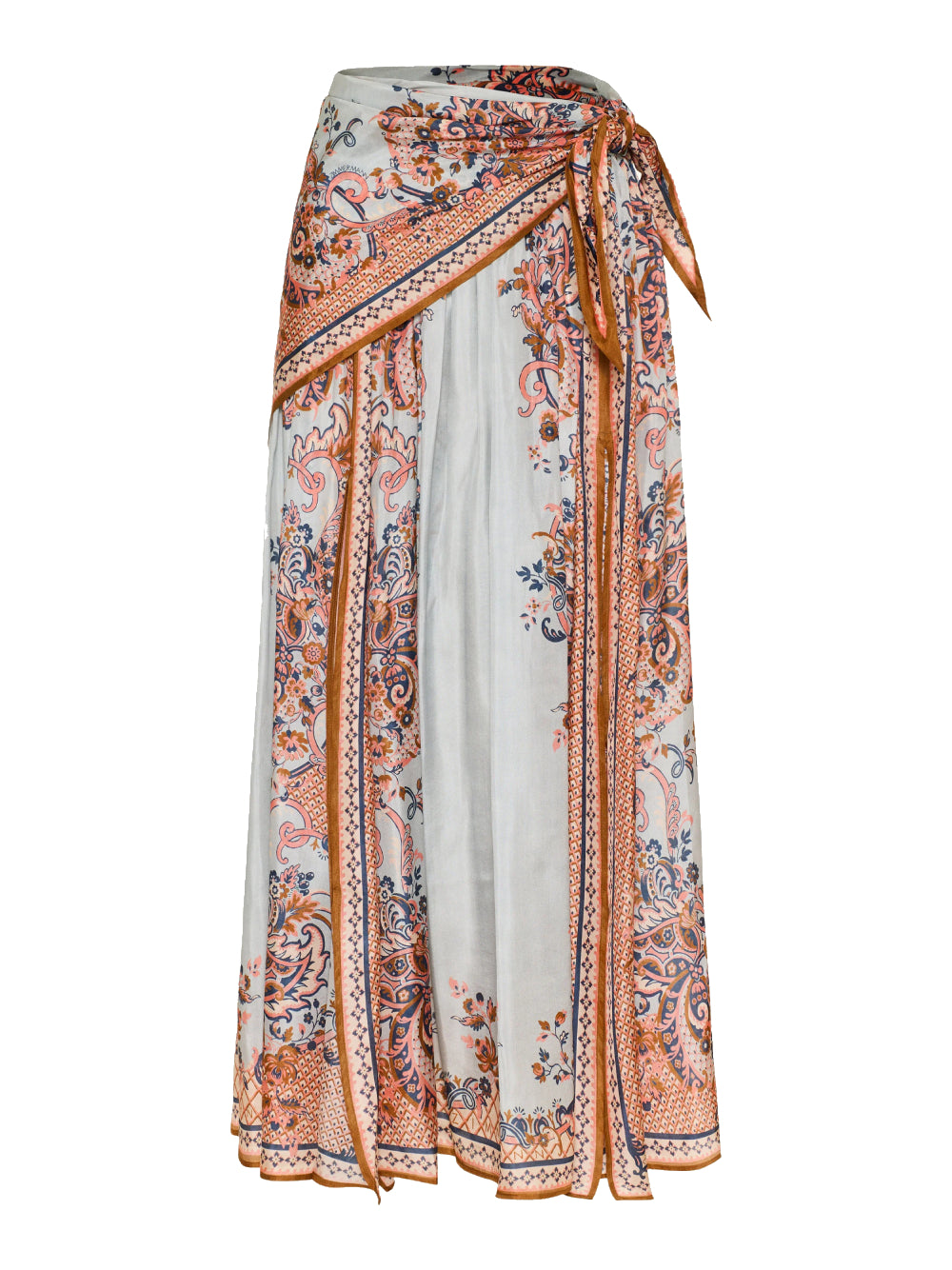 ZIMMERMANN Gonna lunga in seta multicolor con stampa Paisley 