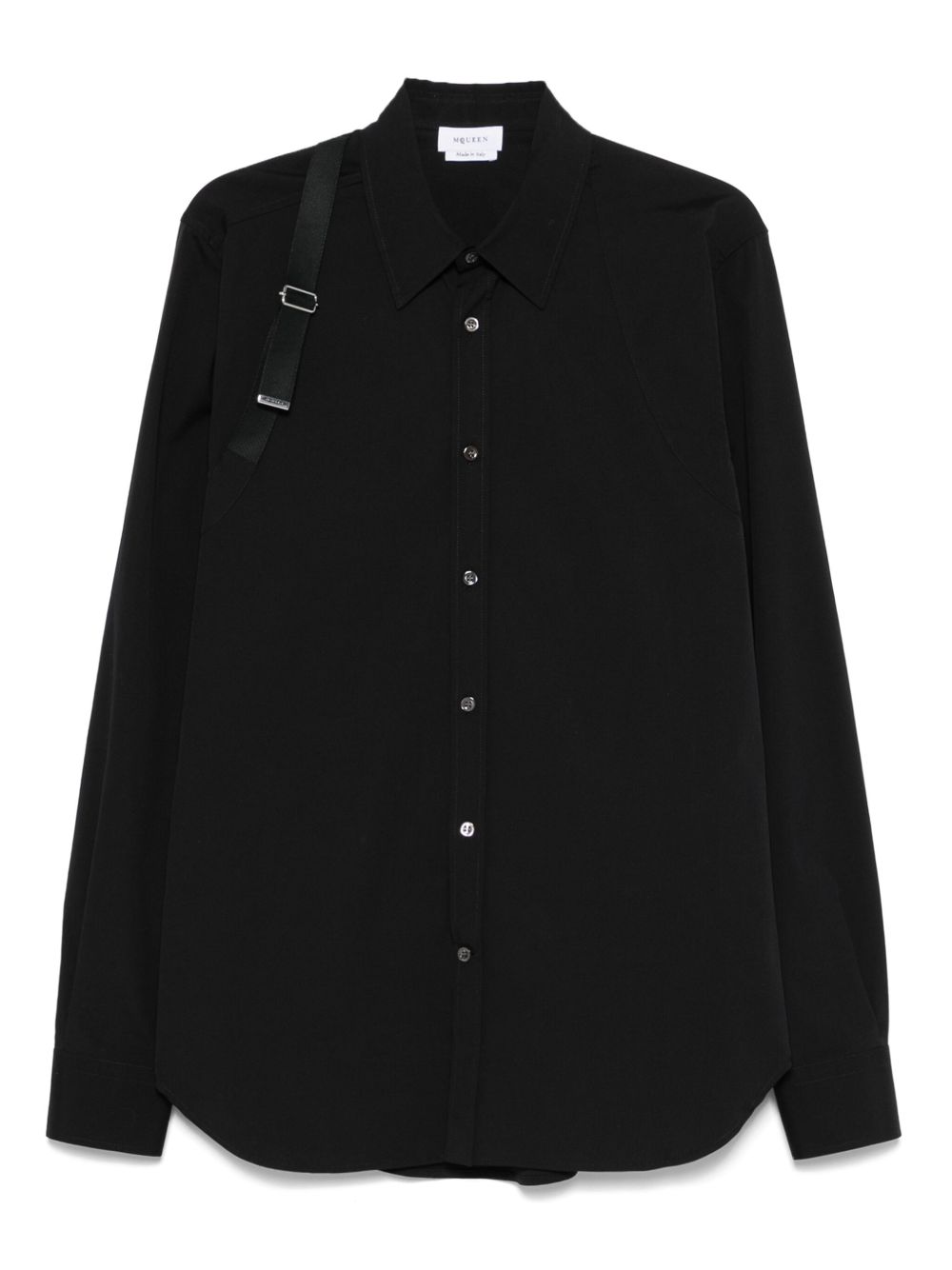 ALEXANDER McQUEEN Camicia 'Harness' con fibbia a T in nero 
