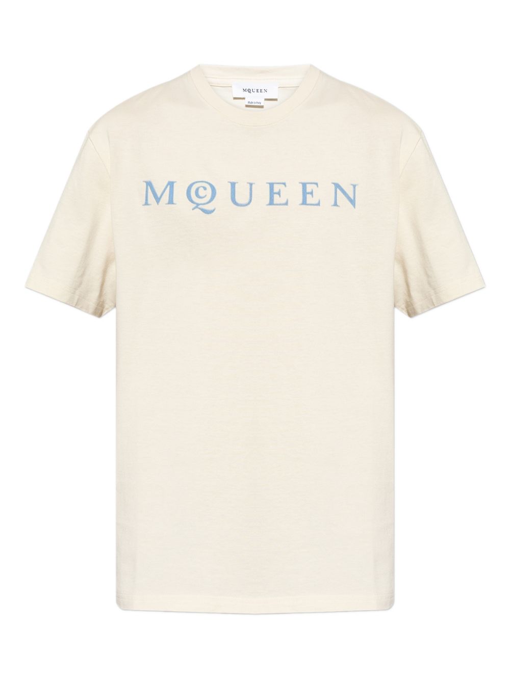 ALEXANDER McQUEEN T-shirt in cotone avorio con logo 