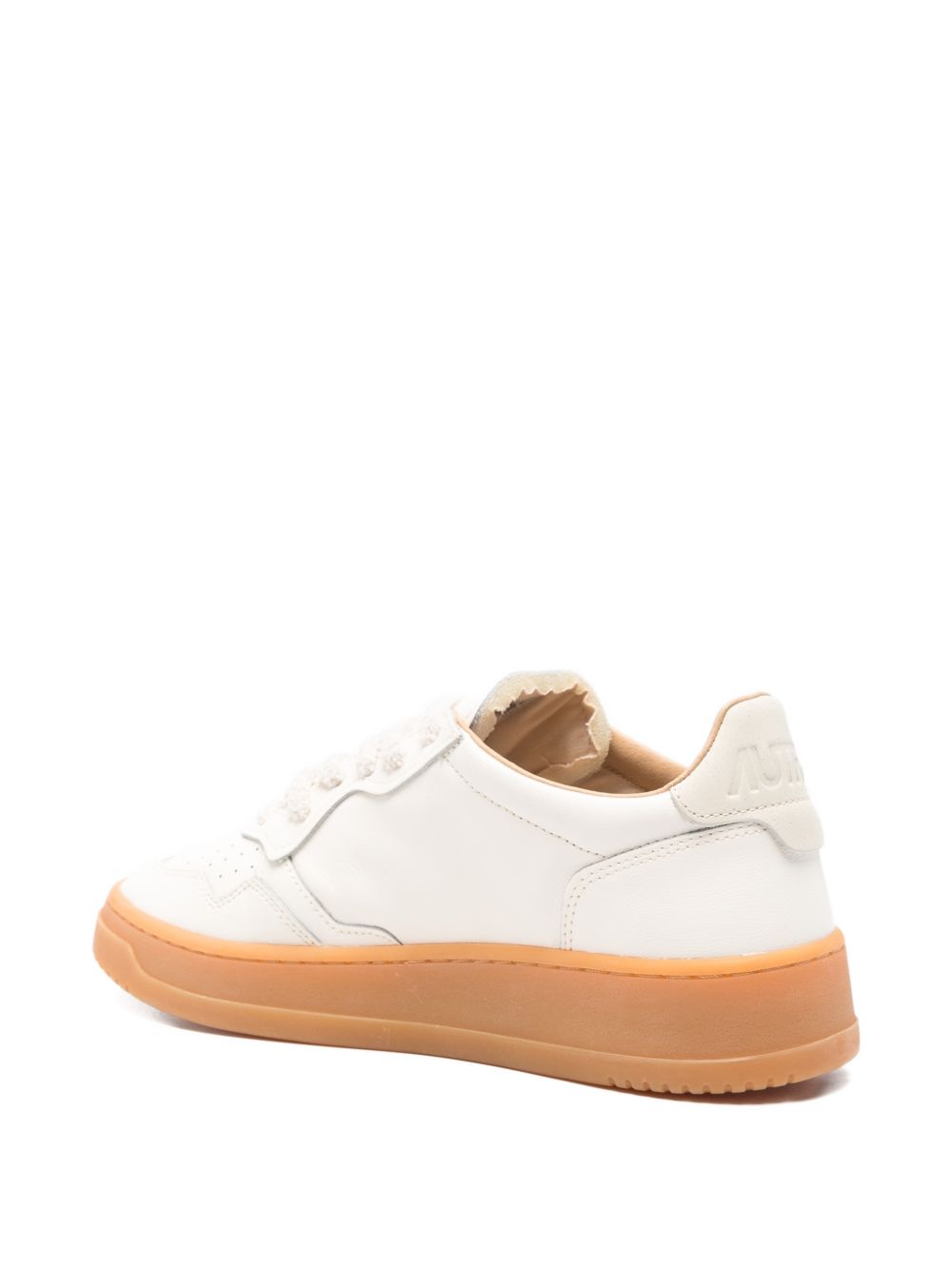 AUTRY Sneakers Medalist bianche con suola marrone 