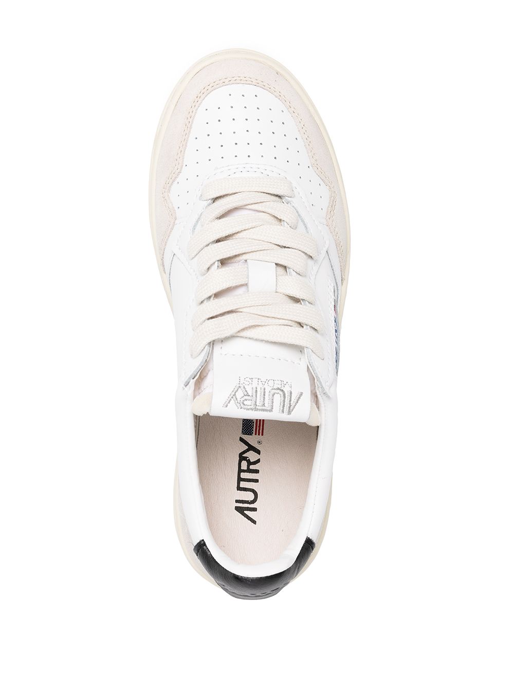 AUTRY Sneakers 'Medalist Low' in pelle bianca con tallone nero 
