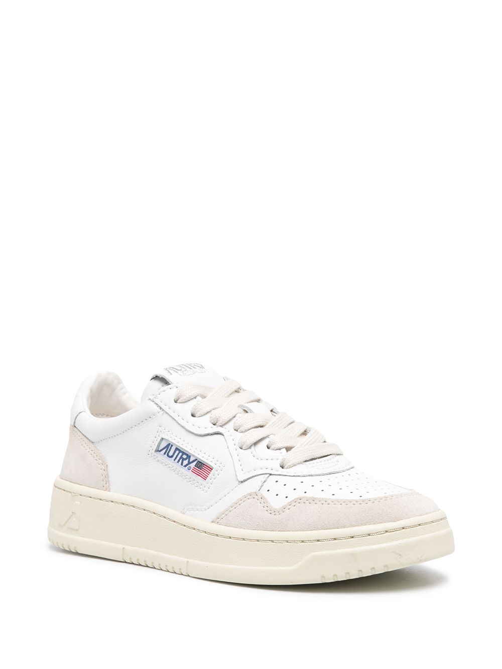 AUTRY Sneakers 'Medalist Low' in pelle bianca con camoscio 
