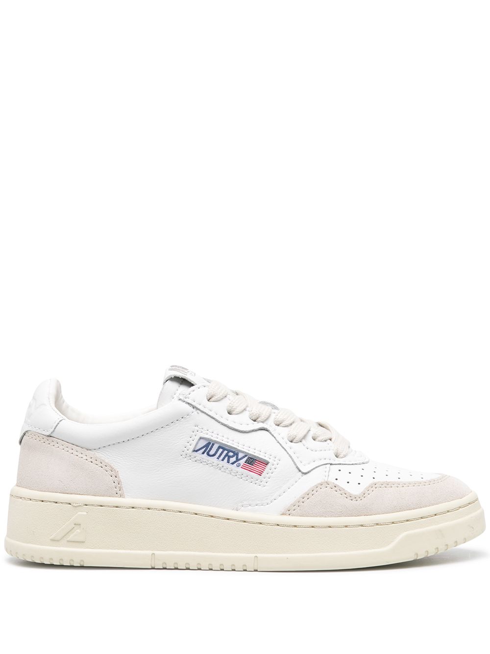 AUTRY Sneakers 'Medalist Low' in pelle bianca con camoscio 