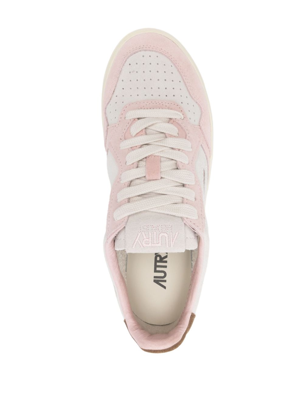 AUTRY Sneakers Medalist rosa e marrone con camoscio 