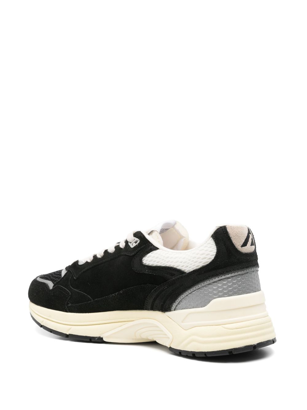 AUTRY Sneakers Hyperway in mesh e suede nero e argento 