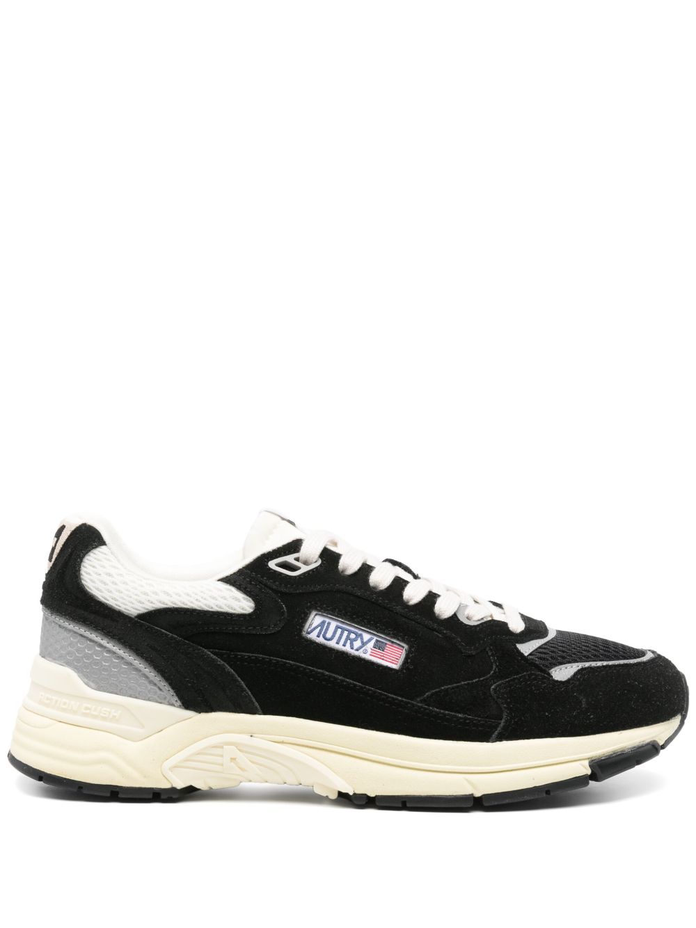 AUTRY Sneakers Hyperway in mesh e suede nero e argento 