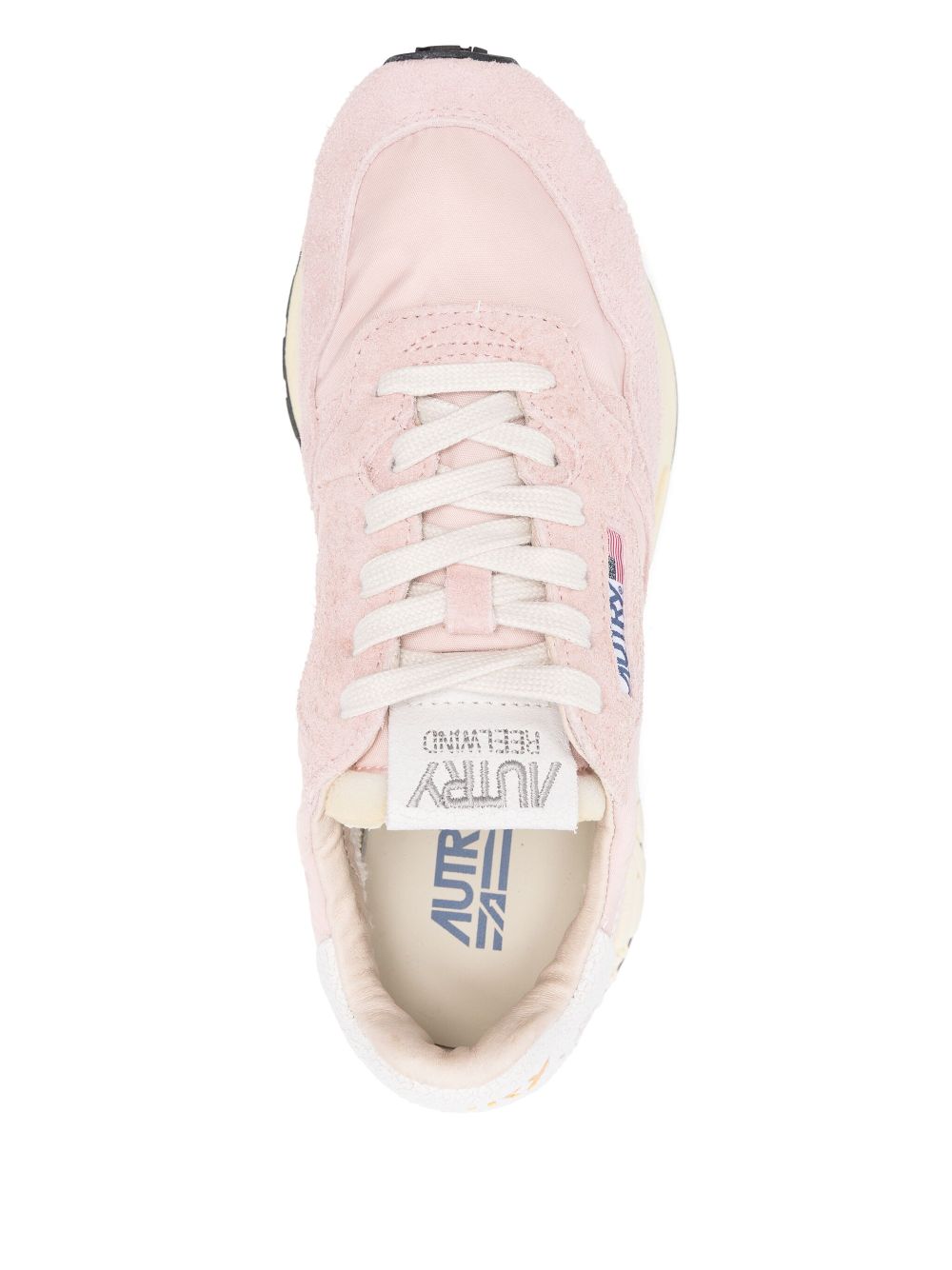 AUTRY Sneakers Reelwind rosa e bianco con camoscio 