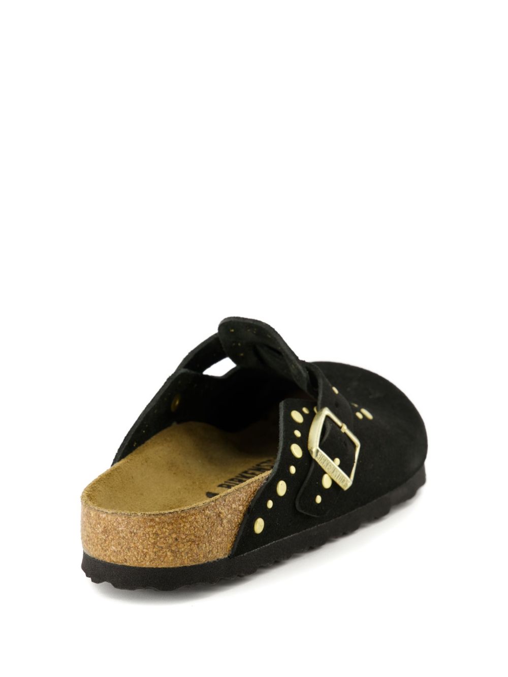 BIRKENSTOCK Sabot Boston in suede nero con borchie 