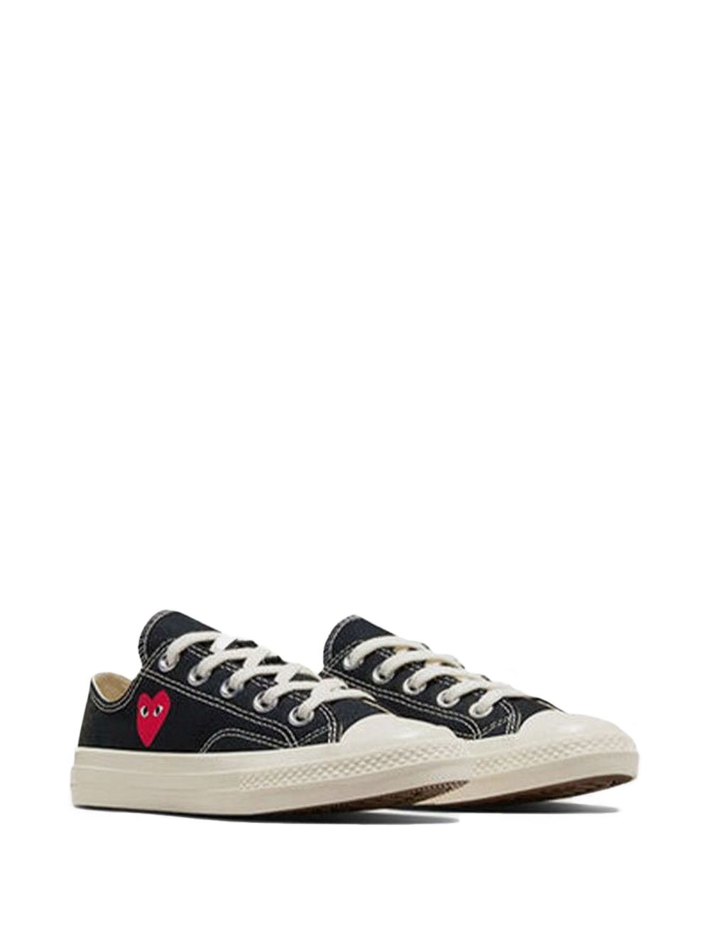 COMME DES GARCONS PLAY Sneakers con cuore in cotone nero 