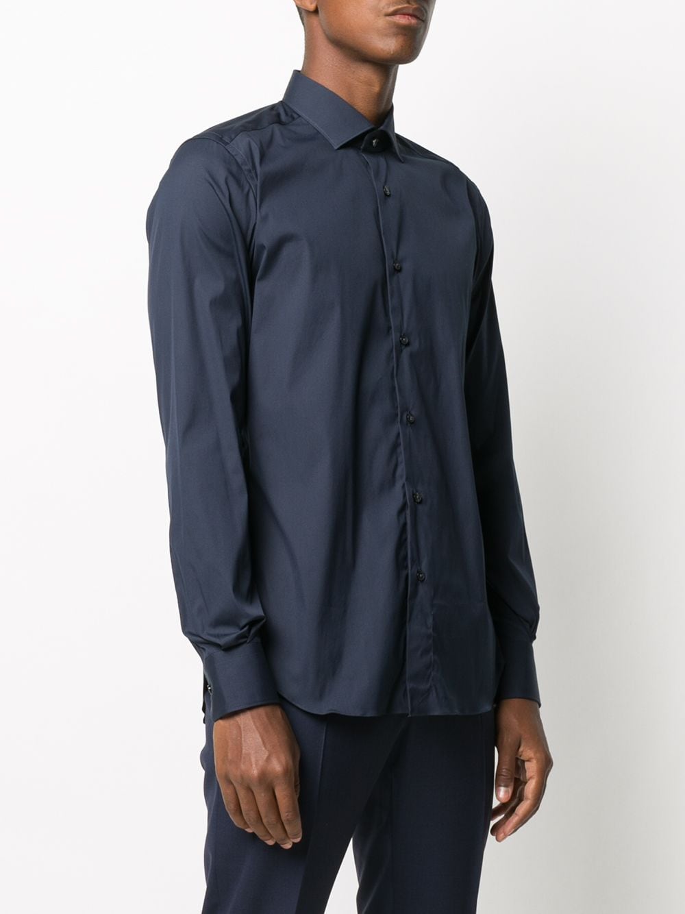 XACUS Camicia slim fit in cotone blu 