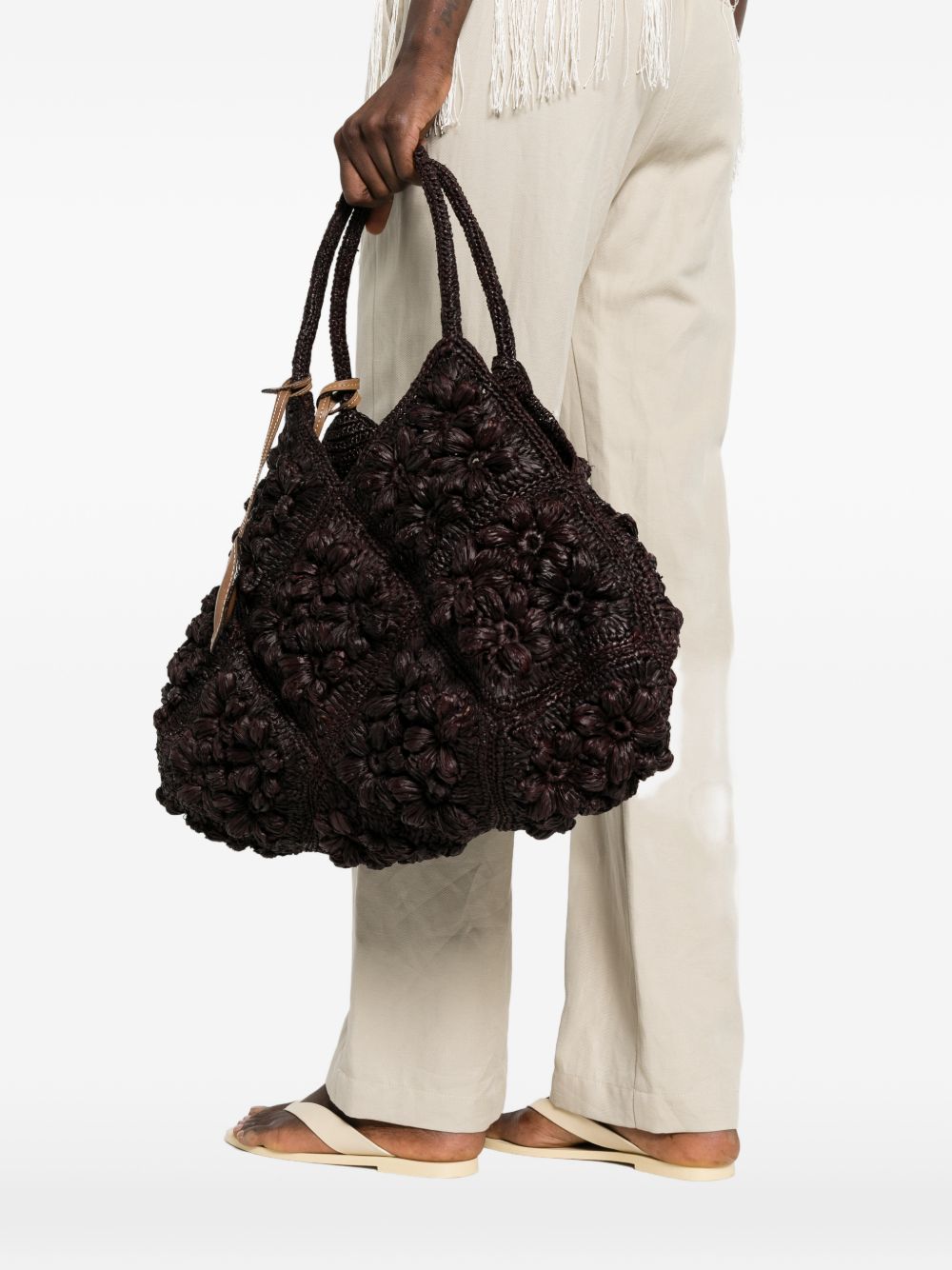 AFAR Borsa a spalla Desire Ebony in rafia 