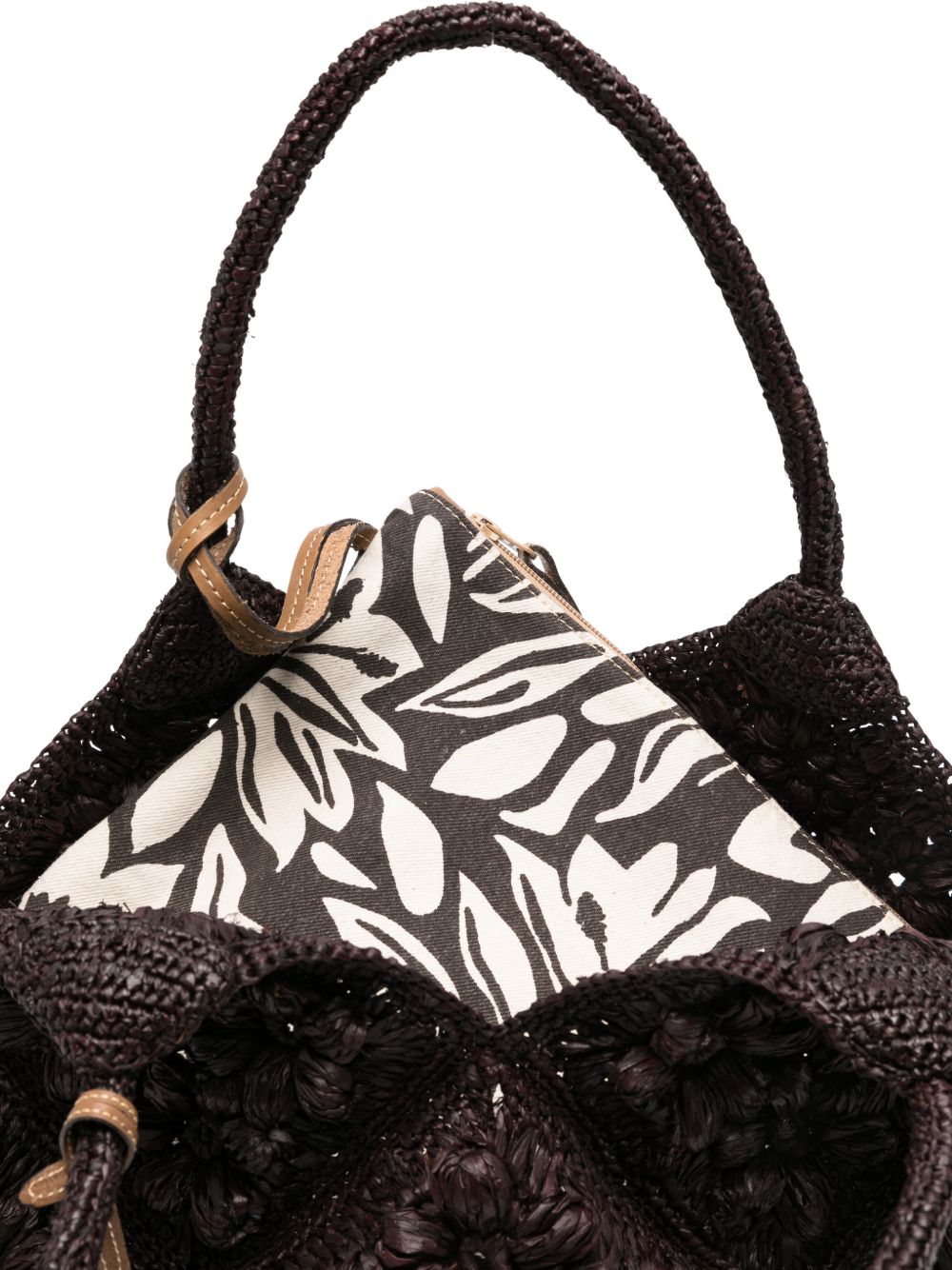 AFAR Borsa a spalla Desire Ebony in rafia 