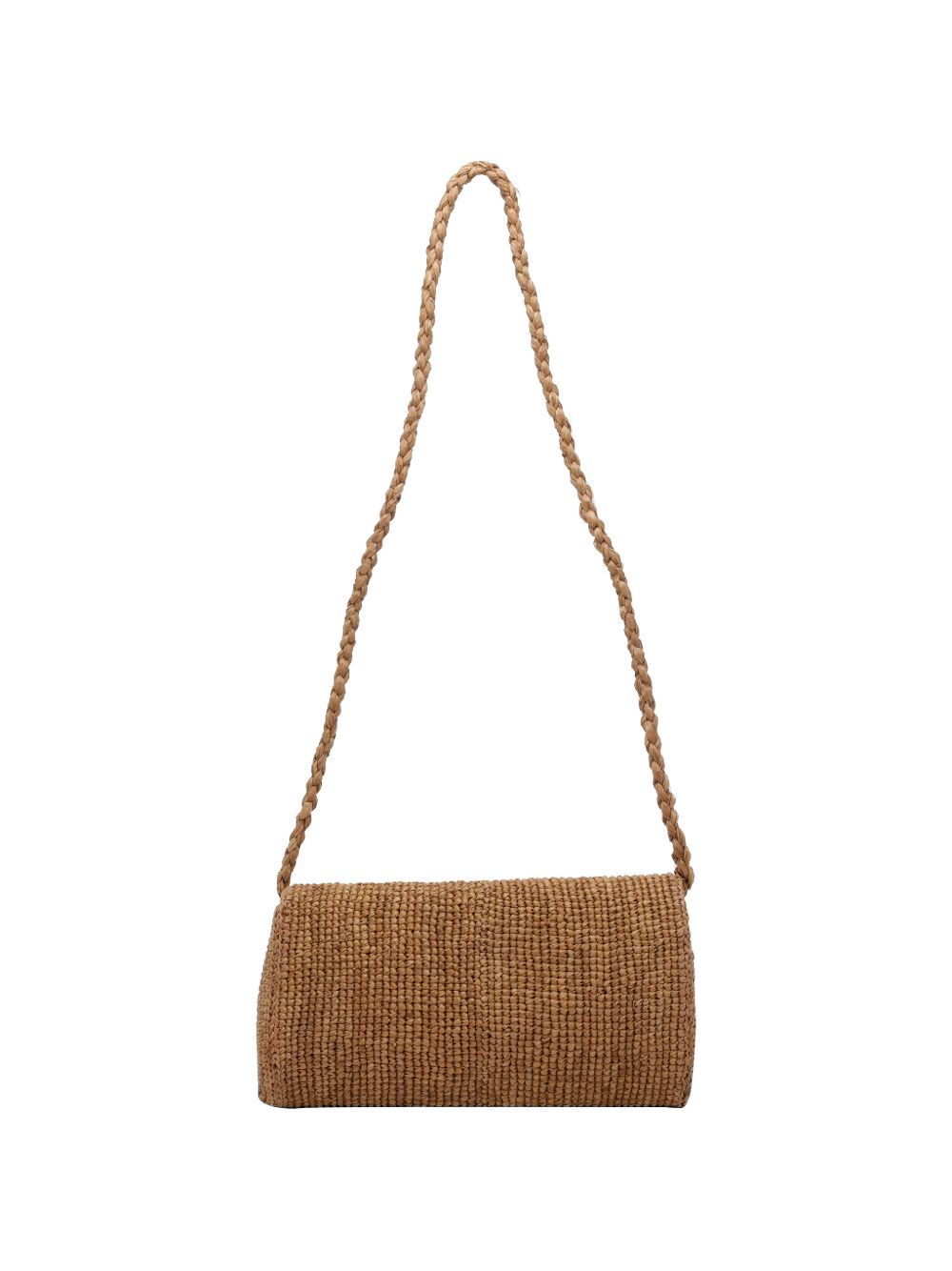 AFAR Borsa a tracolla Samira in rafia color cammello 