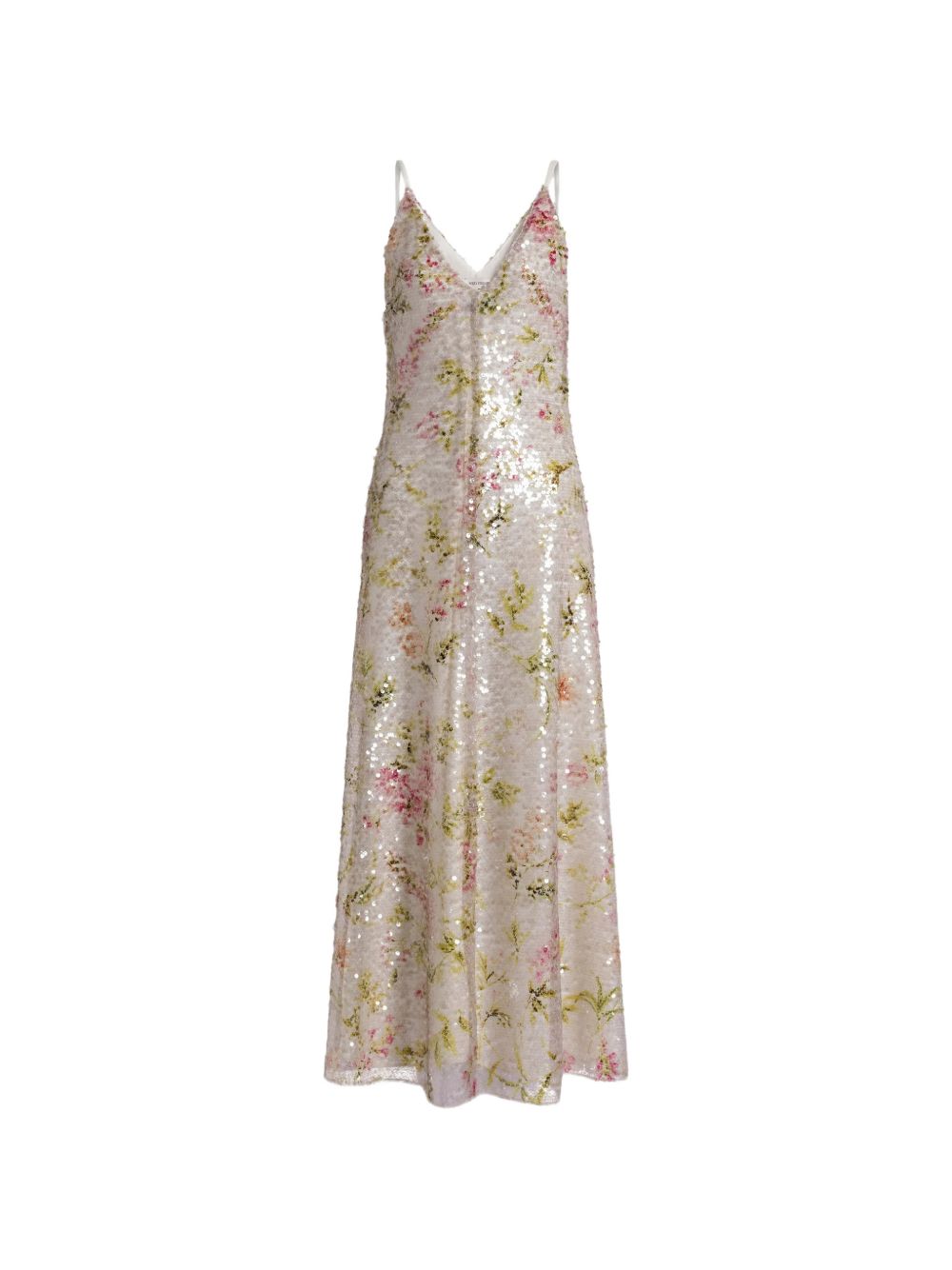 ALBERTA FERRETTI Abito lungo con paillettes effetto floreale 