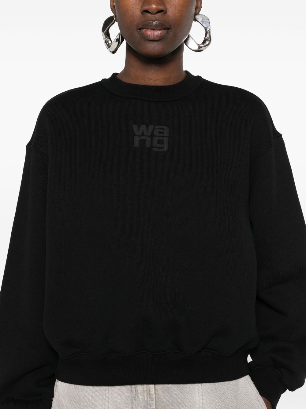 ALEXANDER WANG Felpa nera con logo 