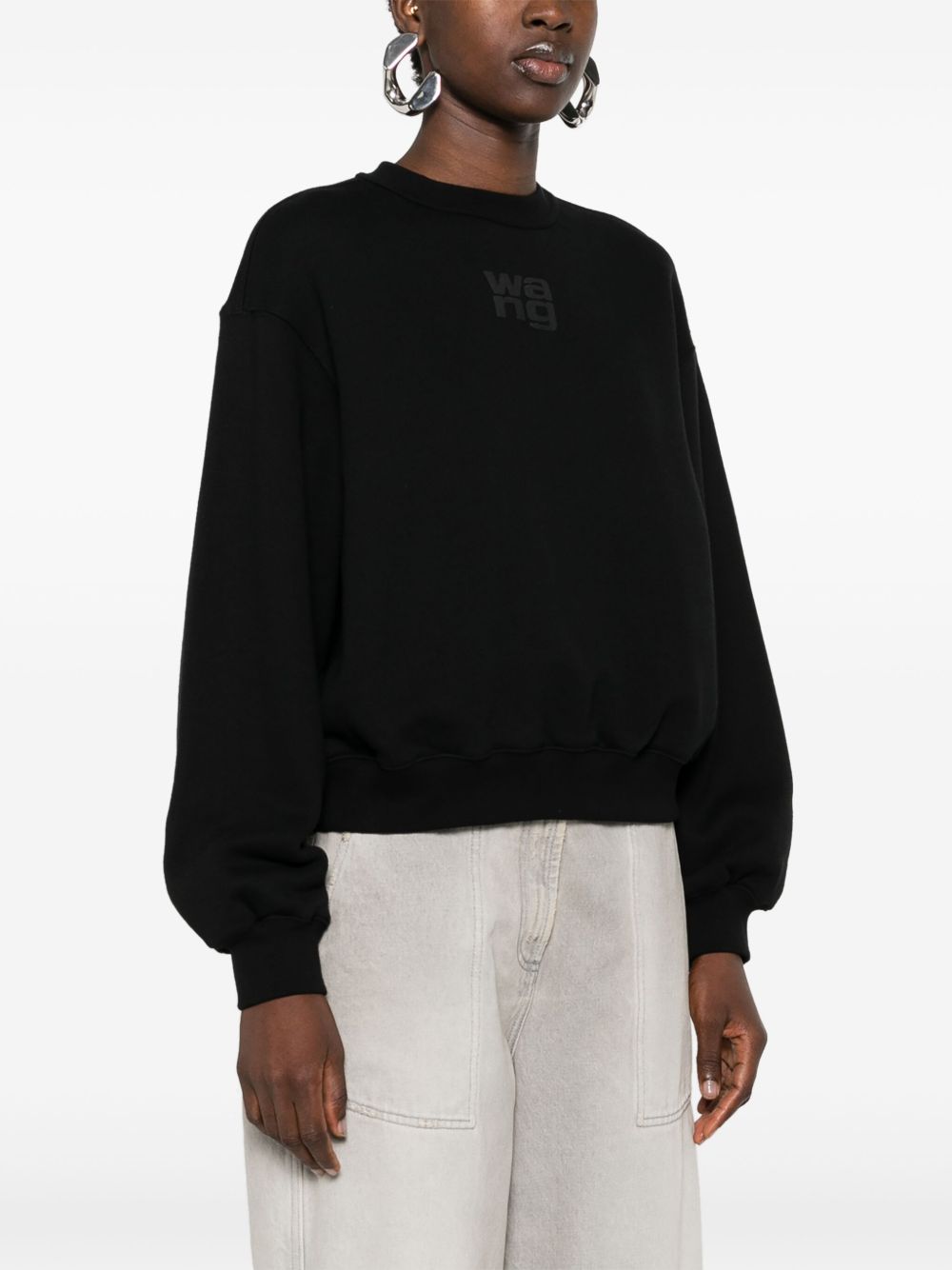 ALEXANDER WANG Felpa nera con logo 