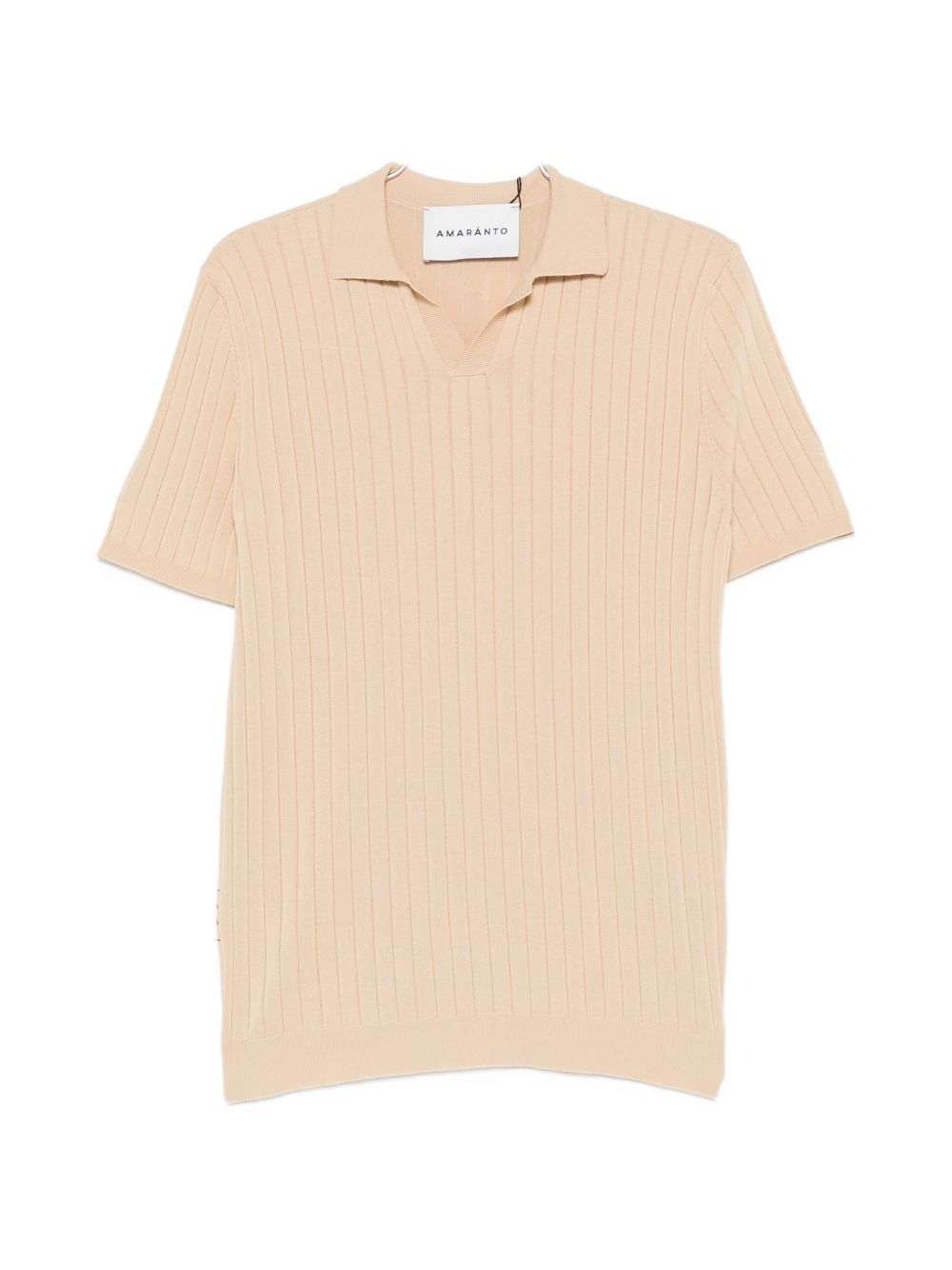 AMARANTO Polo beige a maniche corte 