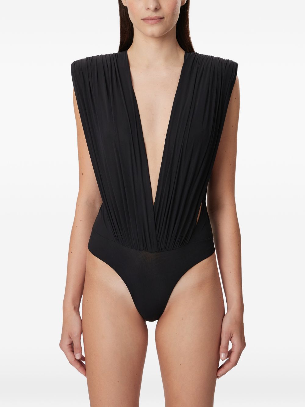 AMAZUIN Body nero Nikita Deep Black con scollo a V 