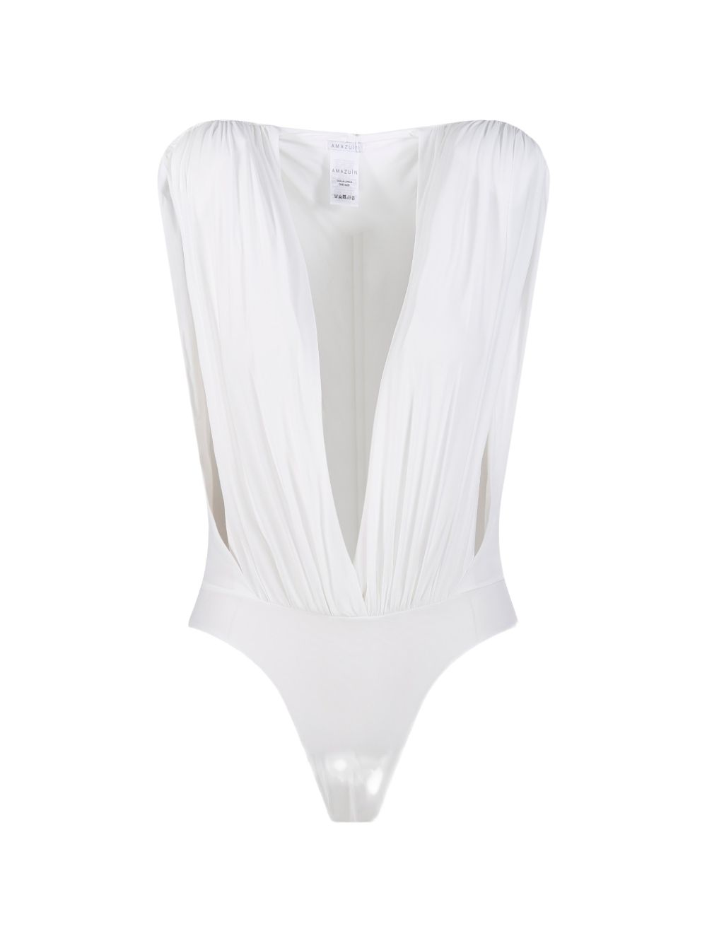 AMAZUIN Body Nikita off white con scollo profondo a V 