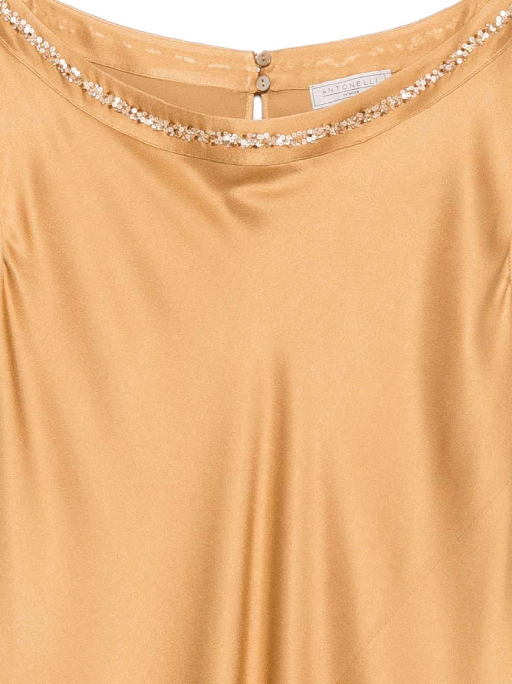 ANTONELLI Abito giallo Maxwell con strass sullo scollo 