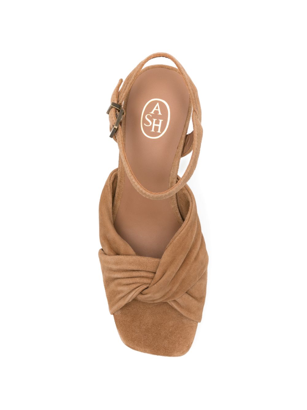 ASH Sandali con tacco in suede beige 