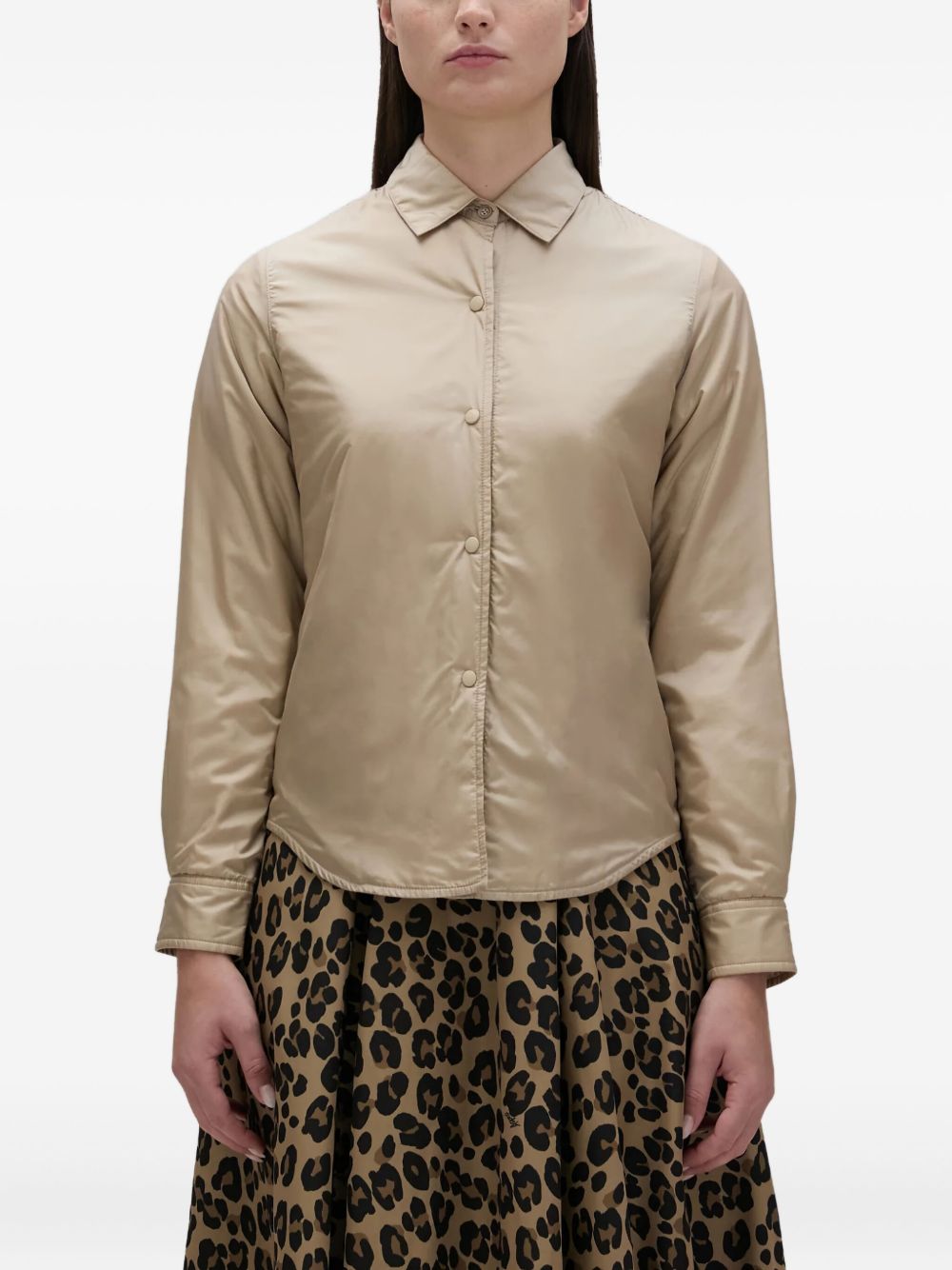 ASPESI Camicia imbottita beige con bottoni 